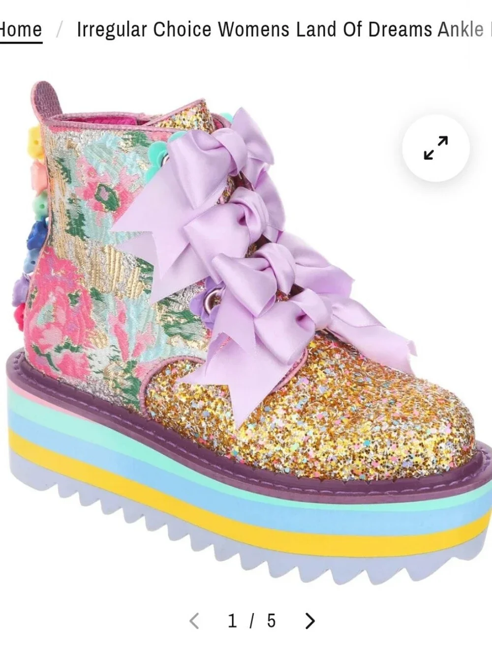 LAND OF DREAMS Platform Boot, Size 11 (42) Irregular Choice